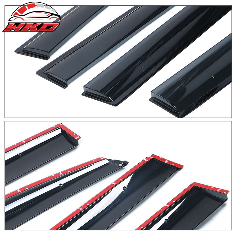 Fits 11-20 Toyota Sienna Window Visors Tape-on Vent Rain Guard Polycarbonate 4PC