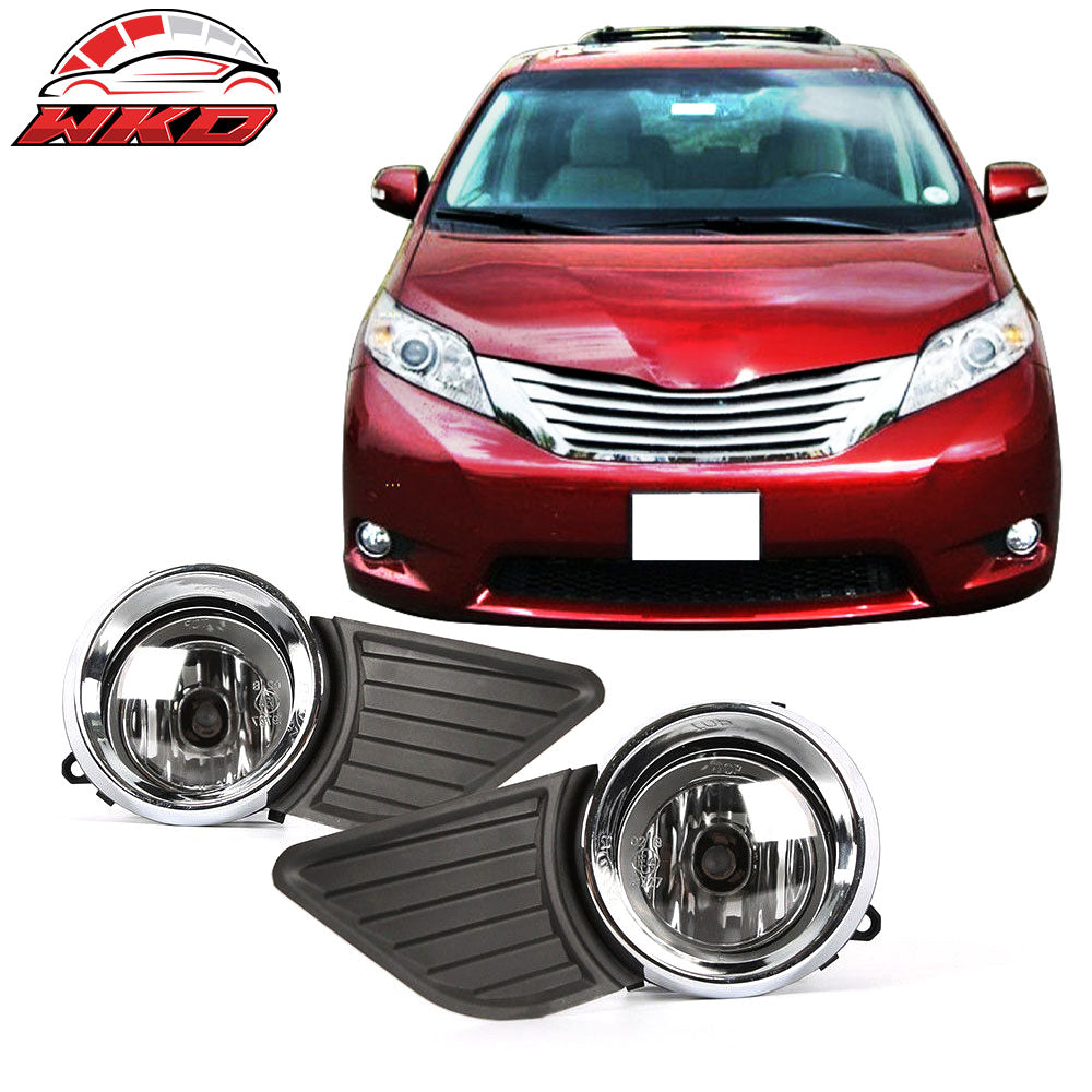 Fits 11-17 Toyota Sienna Front Bumper Fog Lights Driving Lamps + Switch+ Bulb
