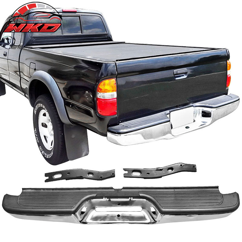 Fits 95-04 Toyota Tacoma Chrome Rear Step Bumper - Steel