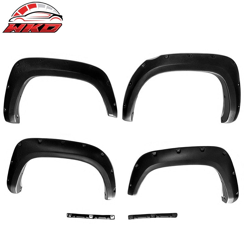 Fits 2016-2023 Toyota Tacoma Pocket Rivet Bolt ABS Fender Flares Cover Black