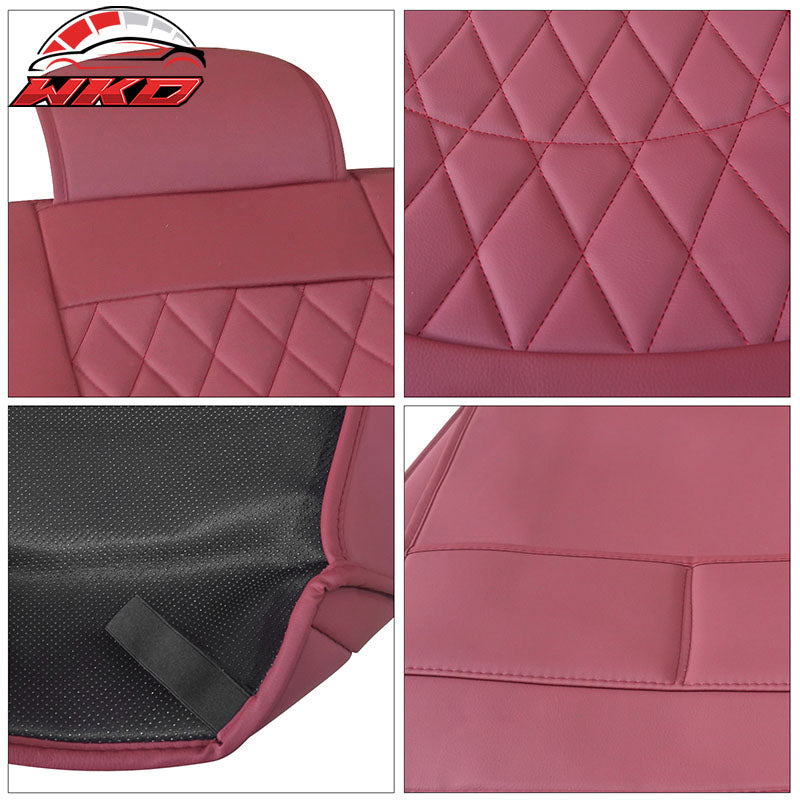 Fits 05-23 Toyota Tacoma 5-Seat Seat Covers Cushion Protector PU Leather - Red