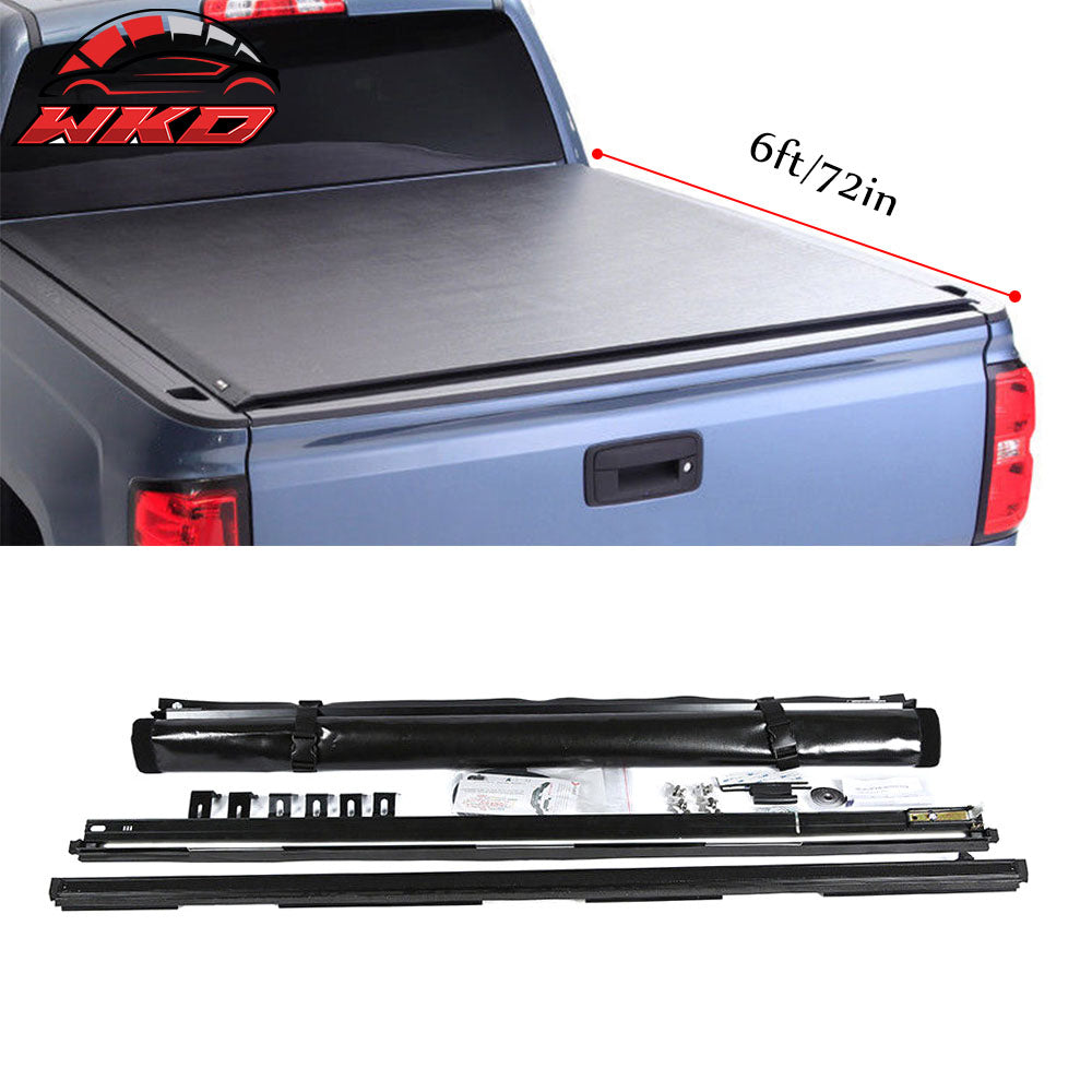 Fits 05-19 Nissan Frontier 6ft/72in Bed Black Vinyl Roll Up Tonneau Cover