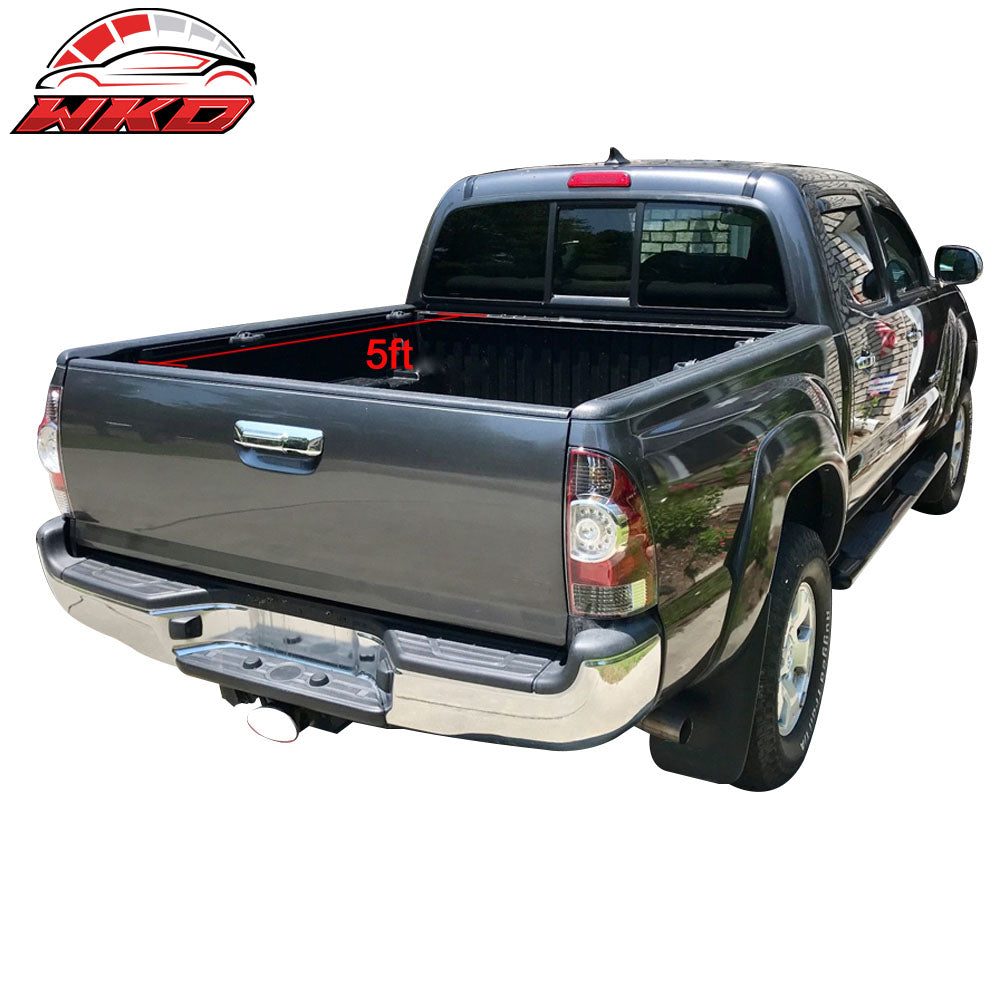 Fits 05-15 Toyota Tacoma Double Cab 5ft Short Bed Soft Roll Up Tonneau Cover