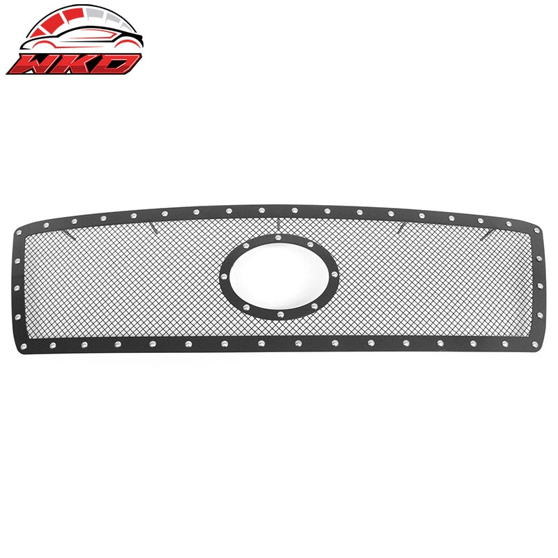 Wholesale 10-13 Toyota Tundra Mesh Front Grille Black + Chrome Rivets Stainless Steel
