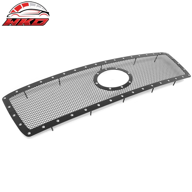 Fits 10-13 Toyota Tundra Mesh Front Grille Black + Chrome Rivets Stainless Steel