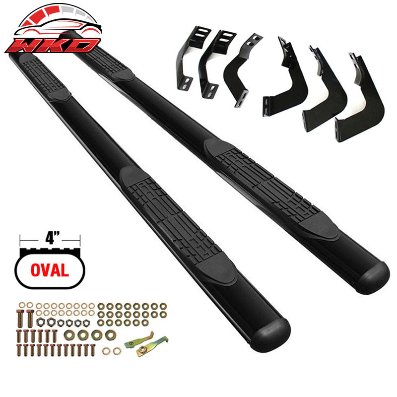 Fits 07-21 Toyota Tundra Double Cab 4" Oval Side Step Nerf Bar Running Boards