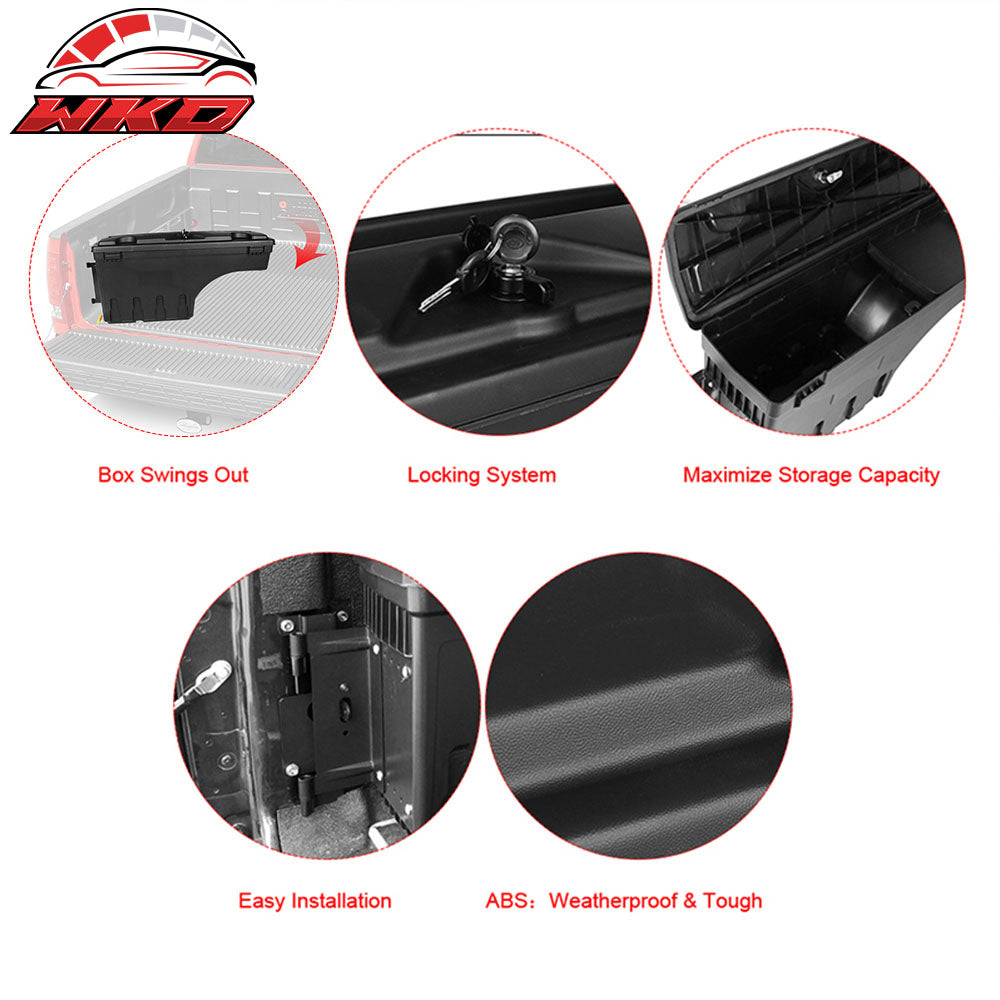 Fits 07-19 Toyota Tundra ABS Truck Bed Storage Box Toolboxes Driver Side