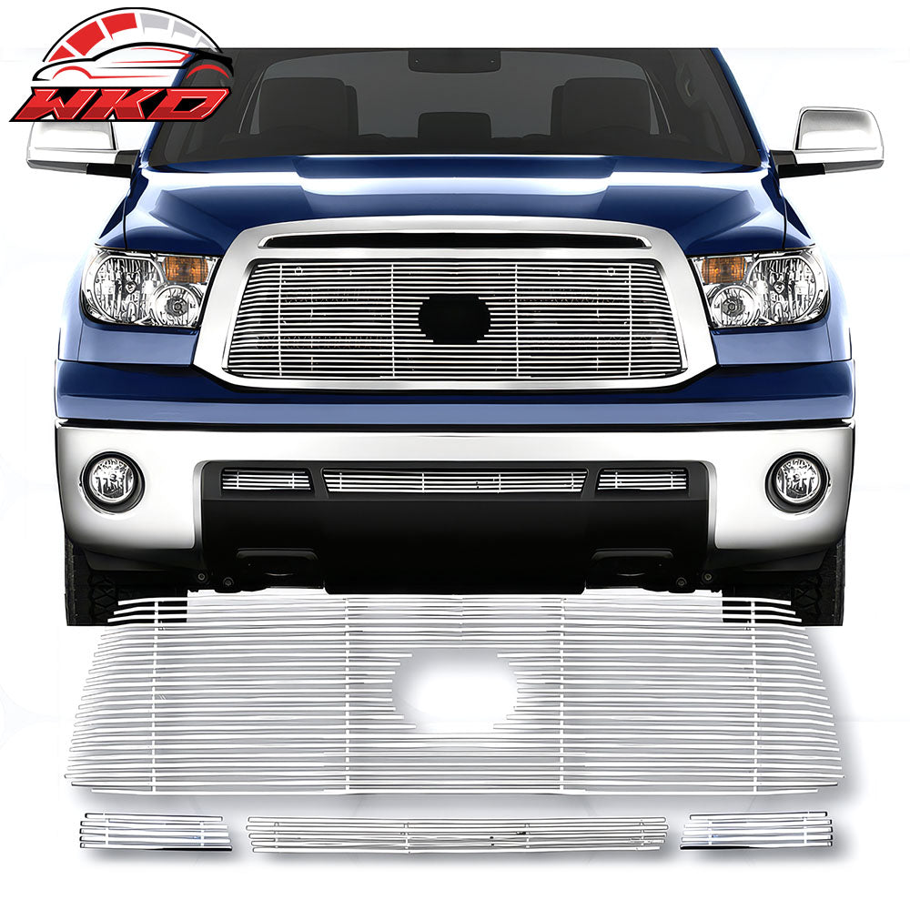 Fits 10-13 Toyota Tundra Billet Style Chrome Front Insert Grille Stainless Steel