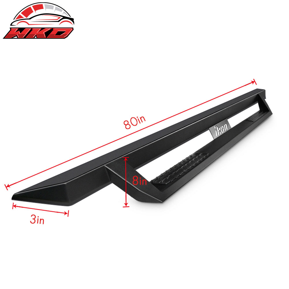 Fits 07-21 Toyota Tundra Double Cab IKON V1 Style Steel Running Boards Black