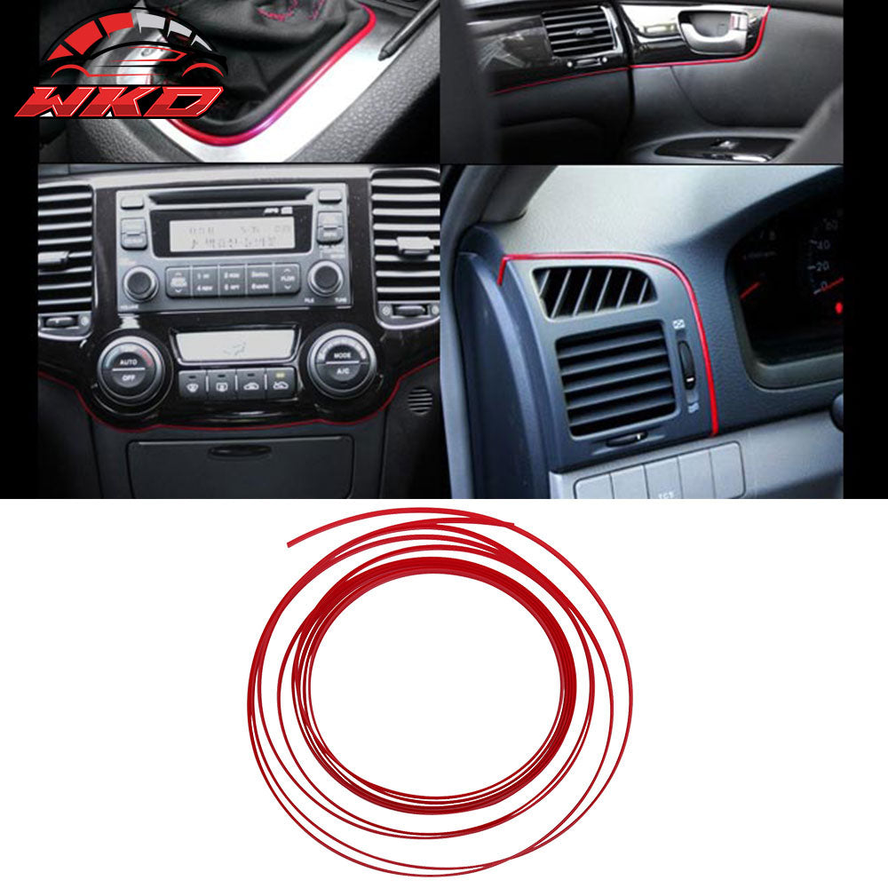 Universal Car Gap Red Line Moulding Trim Edge Interior Accessory Decor 5 Meters