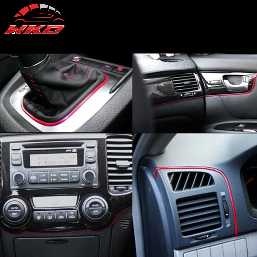 Universal Car Gap Red Line Moulding Trim Edge Interior Accessory Decor 5 Meters