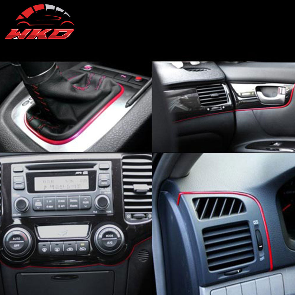 Universal Car Gap Red Line Moulding Trim Edge Interior Accessory Decor 5 Meters