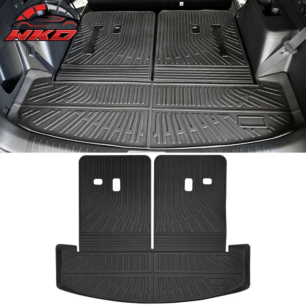 Fits 24-25 Hyundai Santa Fe Rear Trunk Mat Liner W/ Backrest Cover TPE 6/7 Seats