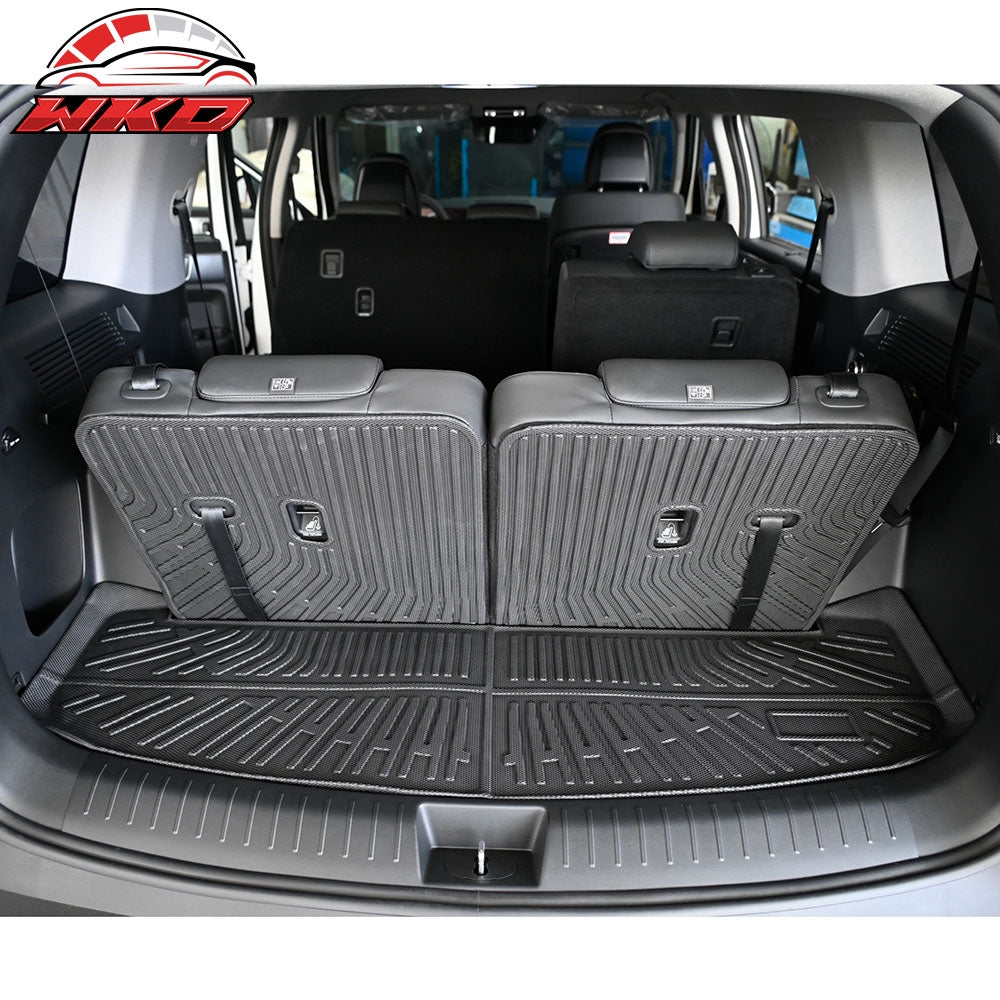 Fits 24-25 Hyundai Santa Fe Rear Trunk Mat Liner W/ Backrest Cover TPE 6/7 Seats