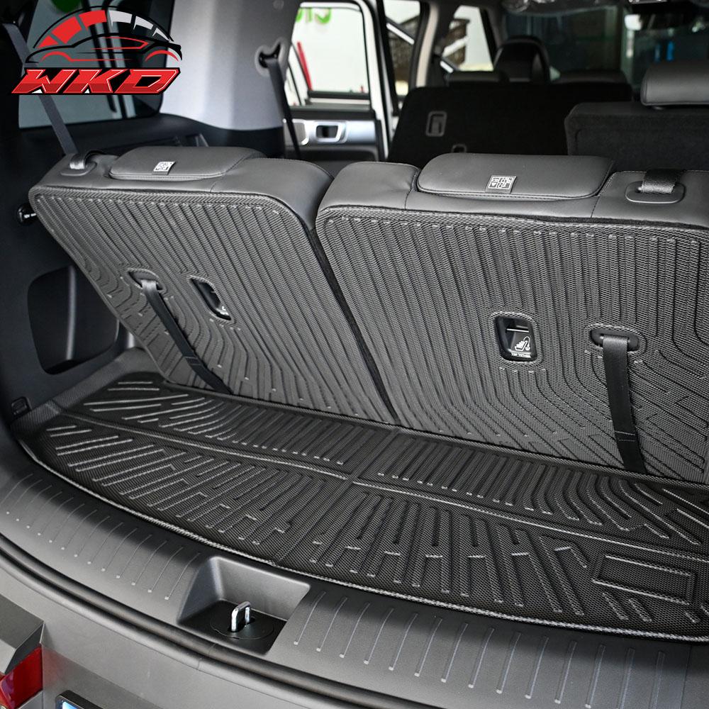Fits 24-25 Hyundai Santa Fe Rear Trunk Mat Liner W/ Backrest Cover TPE 6/7 Seats