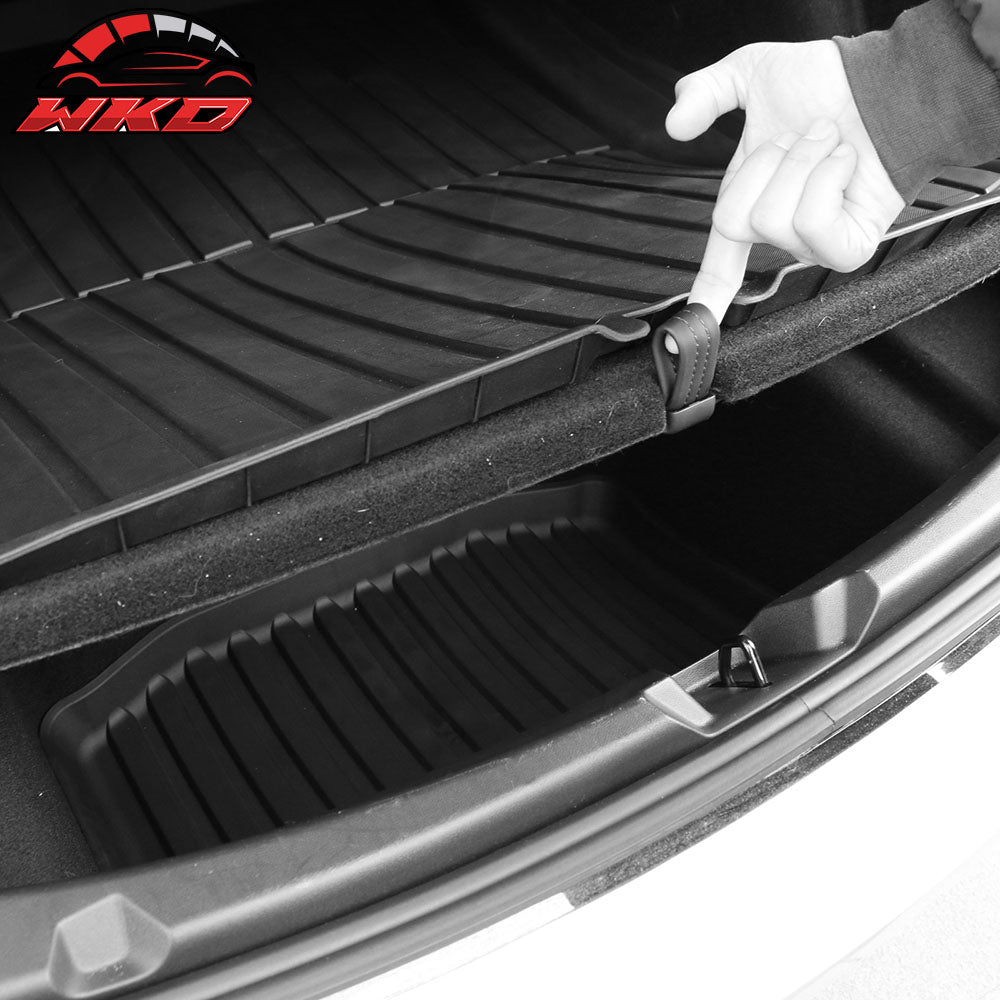 Fits 17-23 Tesla Model 3 Black All Weather Trunk Mat Cargo Liner - Injection TPE