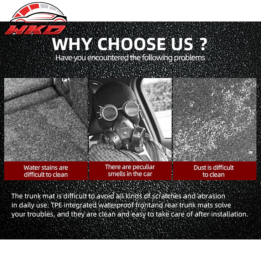 Fits 17-23 Tesla Model 3 Black All Weather Trunk Mat Cargo Liner - Injection TPE