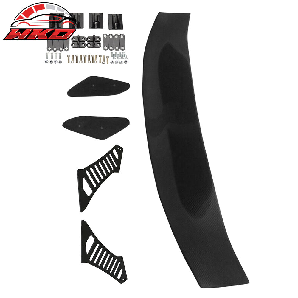 Universal 56" Inch GT Style 3D Carbon Fiber Trunk Spoiler V1 Side Plates V3 Legs