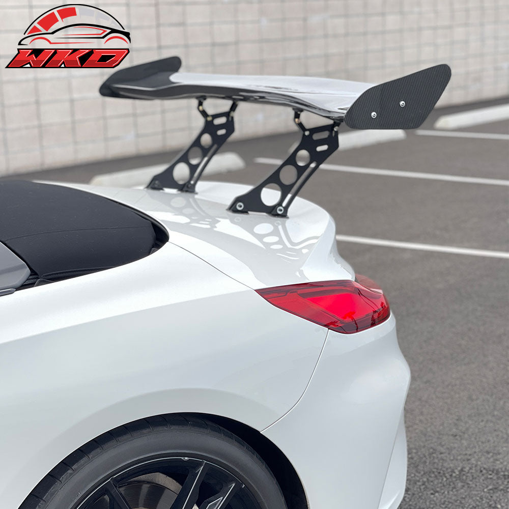 Universal 56" Inch GT Style 3D Carbon Fiber Trunk Spoiler V1 Side Plates V5 Legs