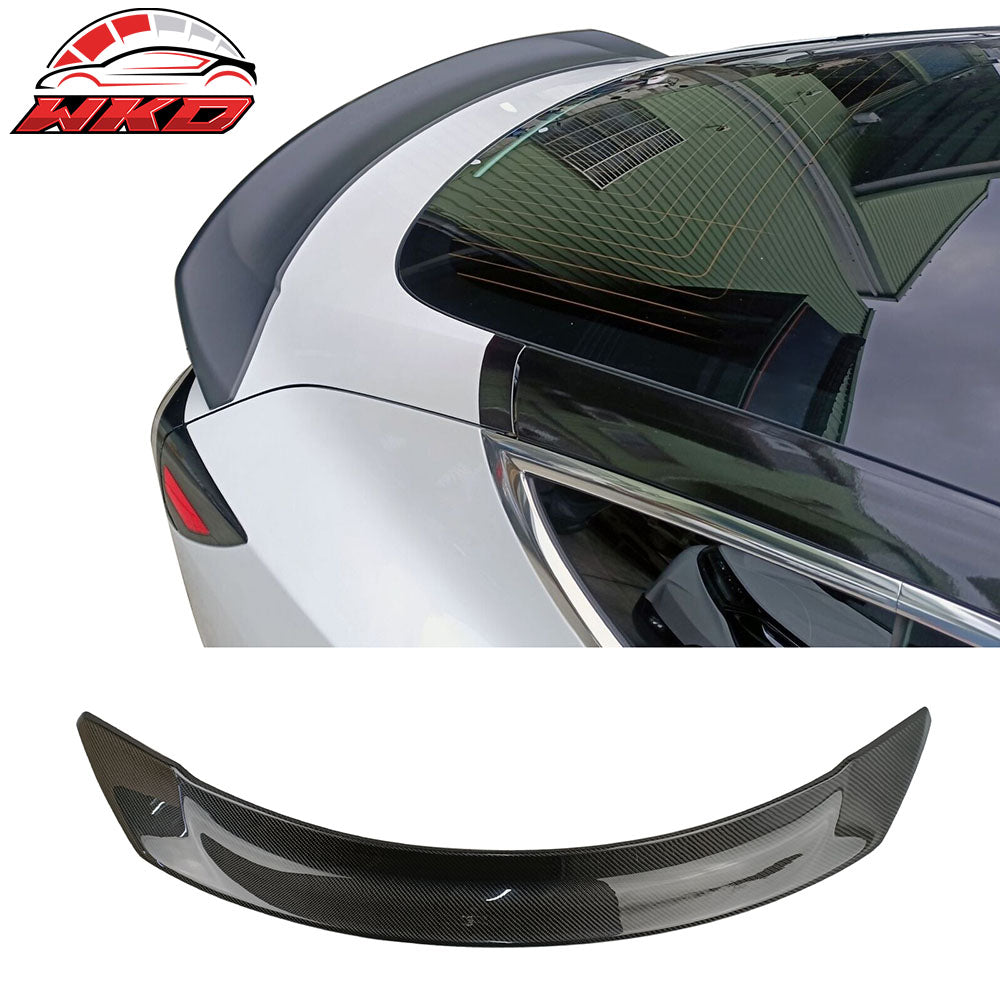 Fits 17-23 Tesla Model 3 Fastback Trunk Spoiler S Style Carbon Fiber Rear Wing