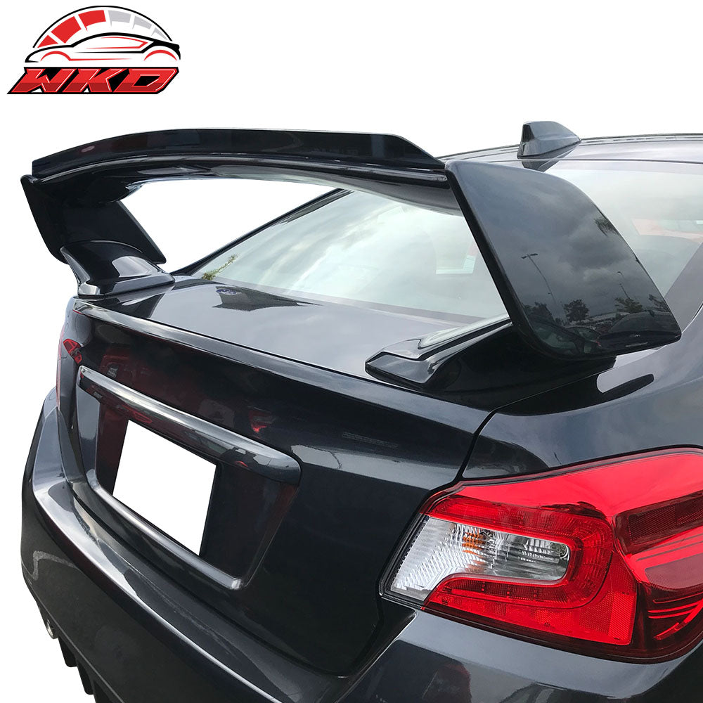 Fits 15-21 Subaru WRX STI Top Gurney Flap Add-On Trunk Spoiler Wing Matte Black
