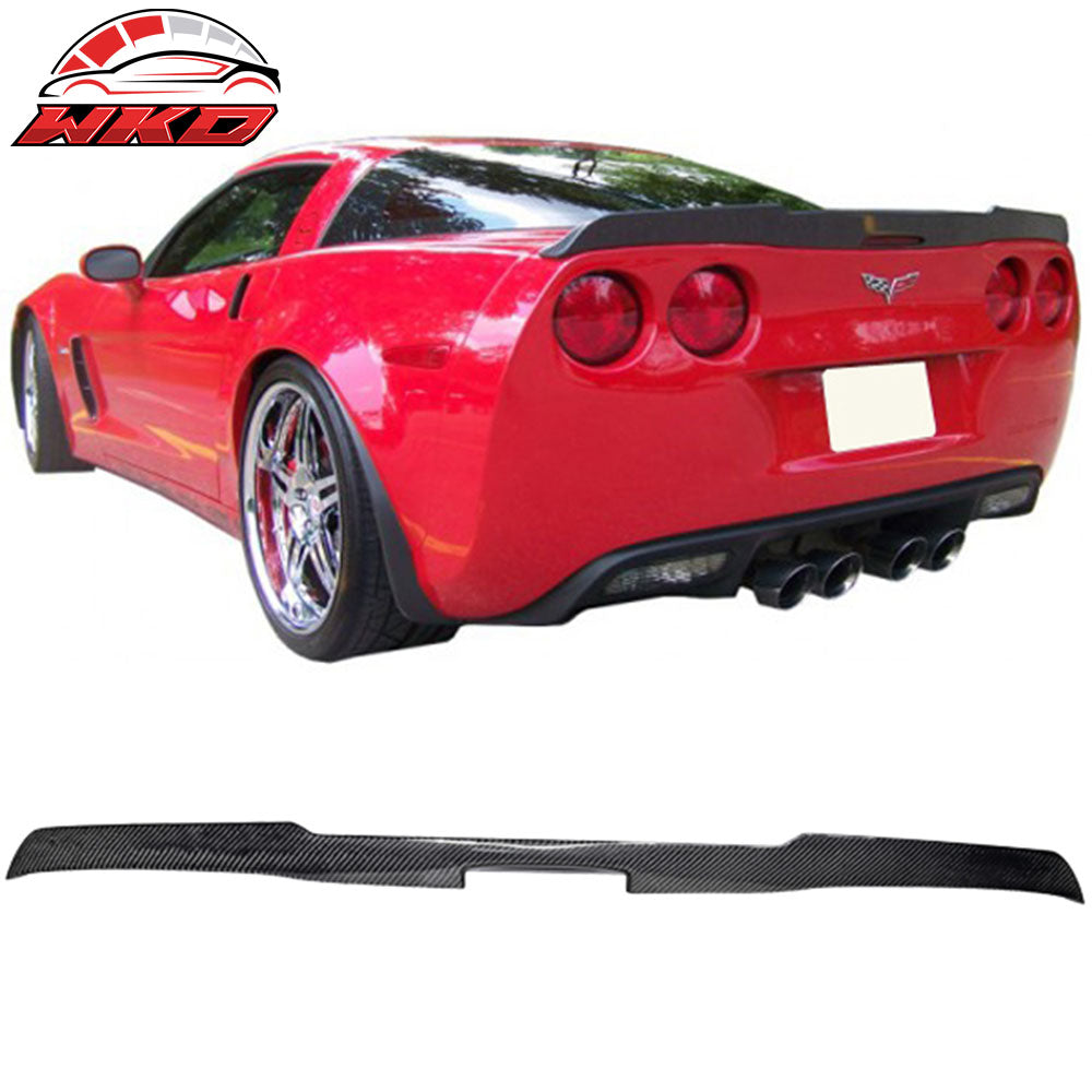 Fits 05-13 Chevy Corvette C6 H Style Rear Trunk Spoiler Wing Lip Carbon Fiber CF