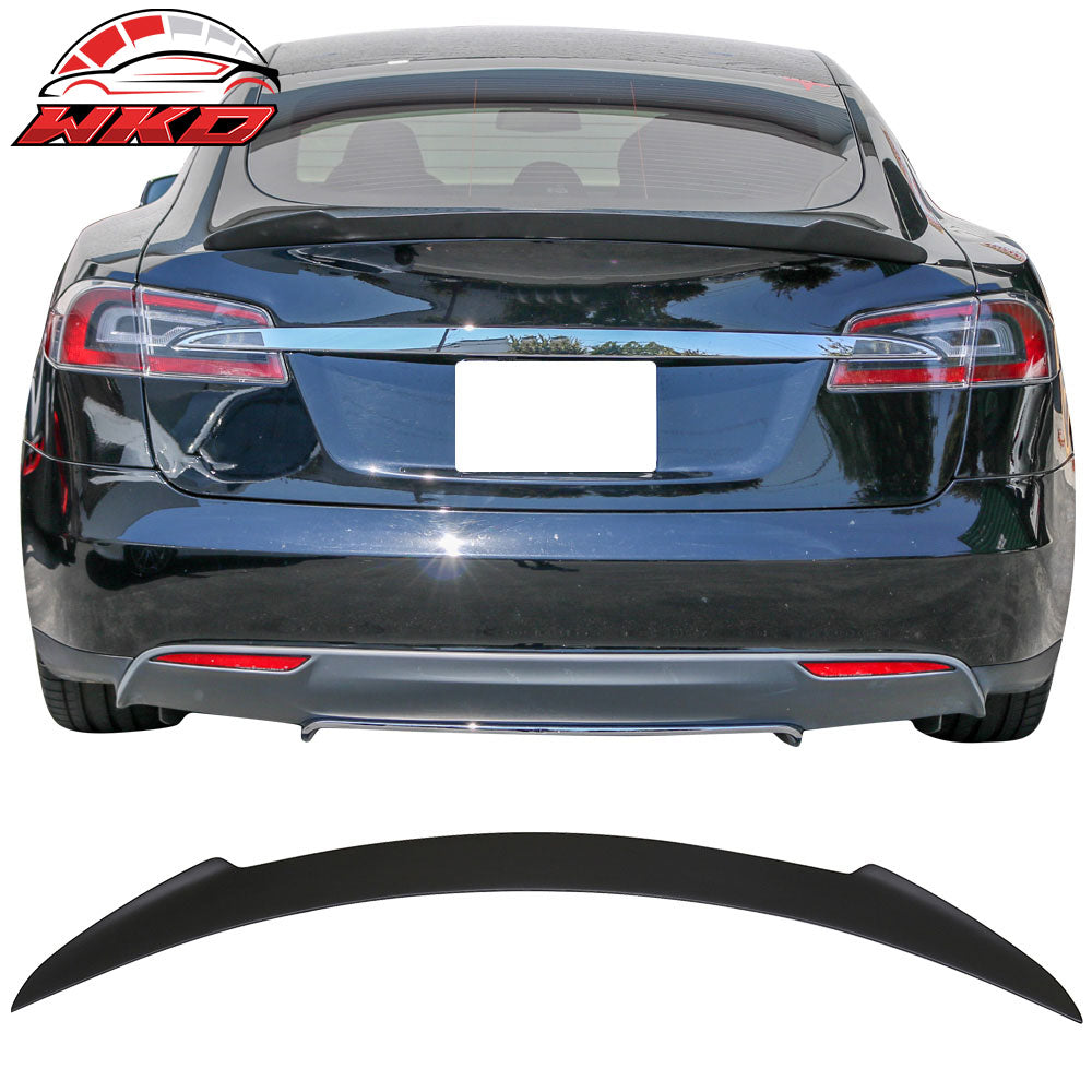 Fits 12-25 Tesla Model S Hennessy Style Rear Trunk Spoiler Wing Unpainted