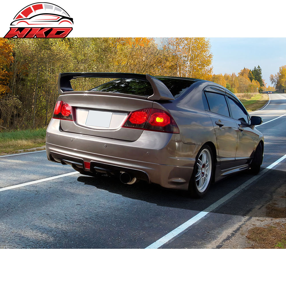 Fits 06-11 Honda Civic Sedan Mugen Style Rear Trunk Spoiler Wing ABS Unpainted