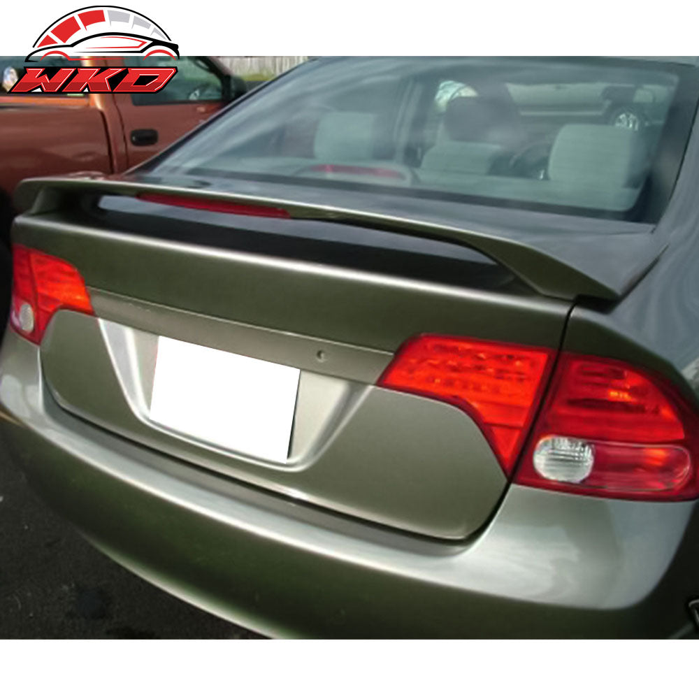 Fits 06-11 Honda Civic Sedan OE Factory Painted Matte Black Trunk Spoiler & LED