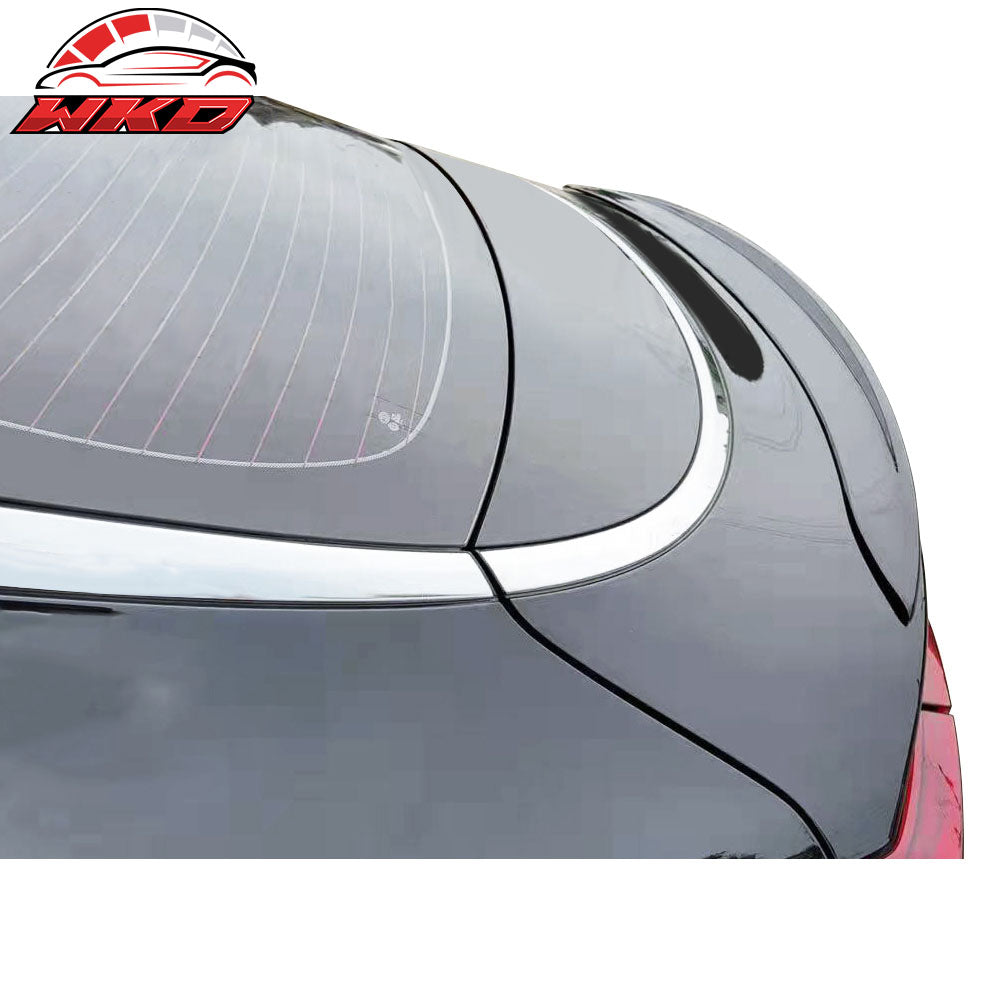 Fits 21-24 Kia K5 OE Style #1D, UD Clear White Rear Trunk Spoiler Wing Lip ABS
