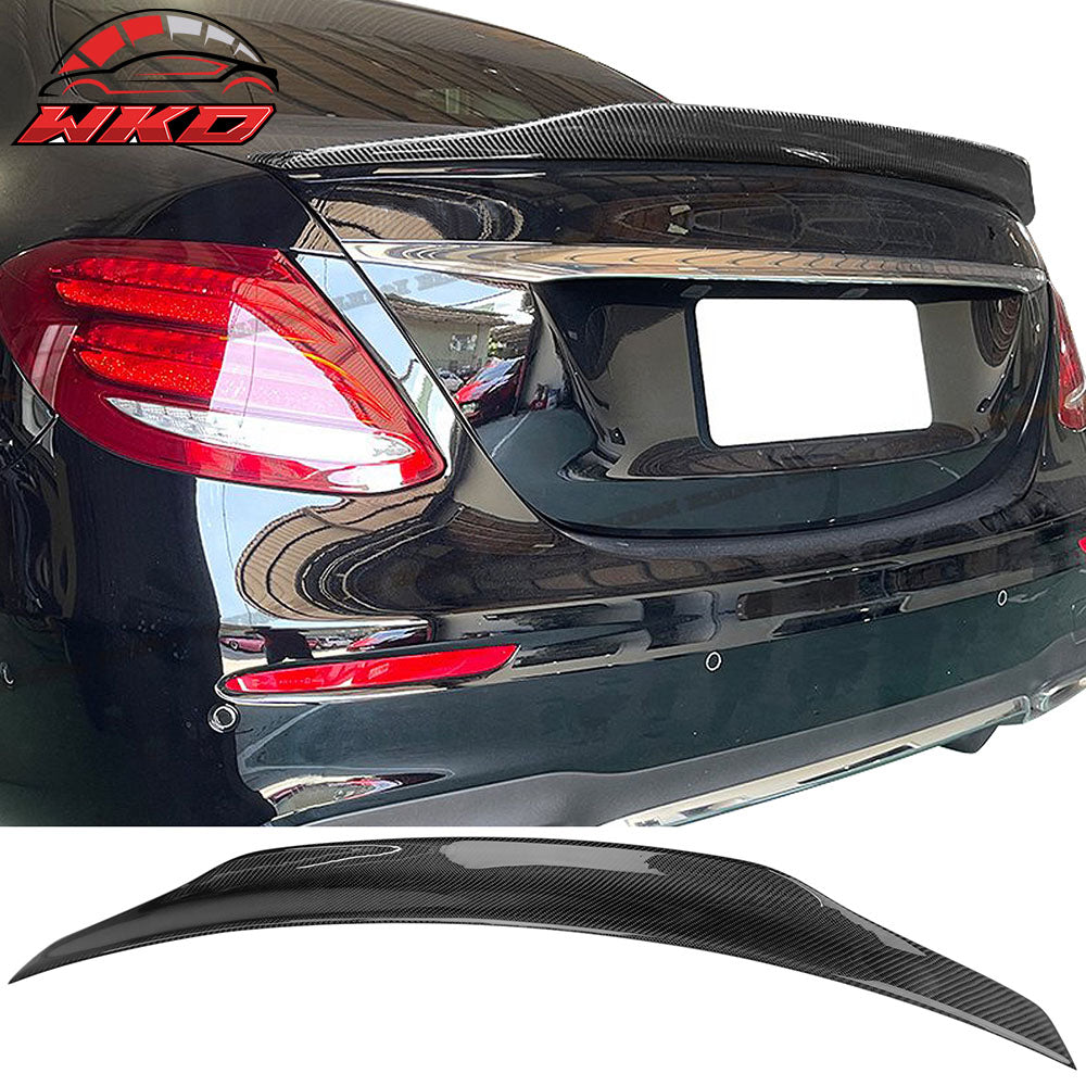 Fits 17-23 Benz W213 E-Class Trunk Spoiler PSM Style Carbon Fiber Rear Boot Wing