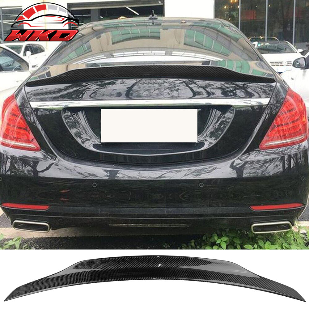 Fits 14-20 Benz W222 S Class PSM Style Carbon Fiber CF Rear Trunk Spoiler Wing