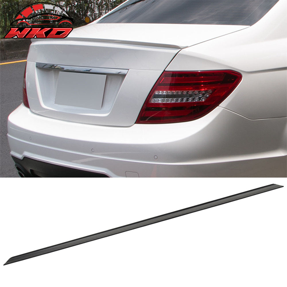 Fits 08-14 Benz W204 C Class Sedan PU Flexible Unpainted Black Trunk Spoiler