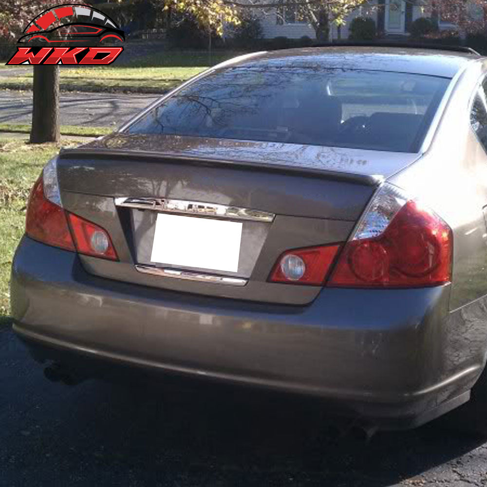 Fits 05-10 Infiniti M35 M45 Unpainted Black Trunk Spoiler PU Flexible