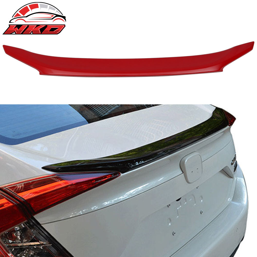 16-21 Honda Civic X Sedan 4Dr OE Trunk Spoiler Painted Rallye Red # R513