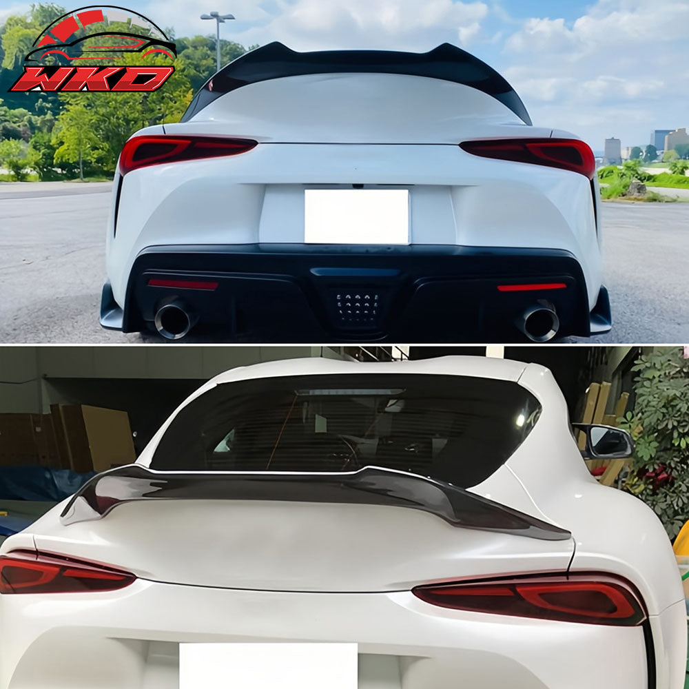 Fits 20-25 Toyota GR Supra A90 A91 Trunk Spoiler V Style Matte Black Rear Wing