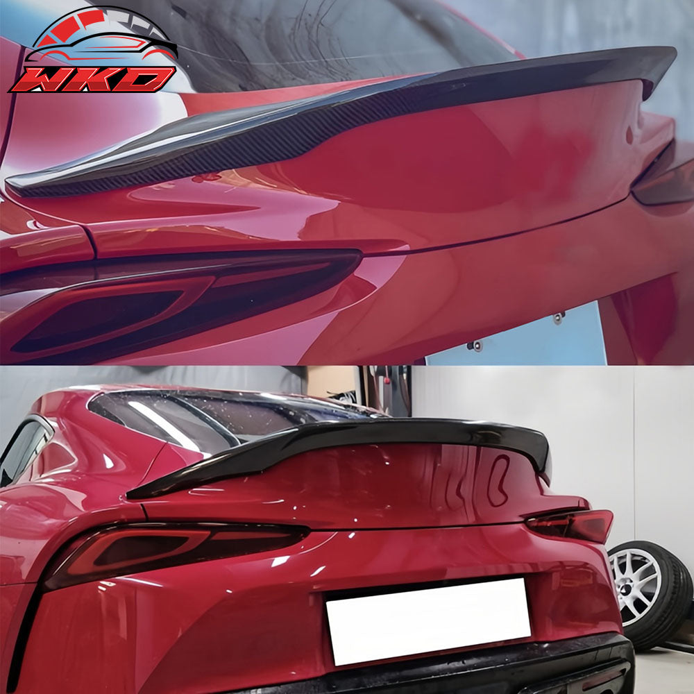 Fits 20-25 Toyota GR Supra A90 A91 Trunk Spoiler V Style Gloss Black Rear Wing