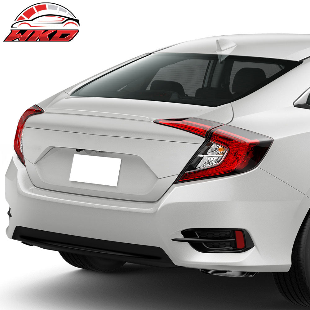 Fits 16-21 Honda Civic 10th Gen Sedan OE Trunk Spoiler + IKON Style Roof Spoiler