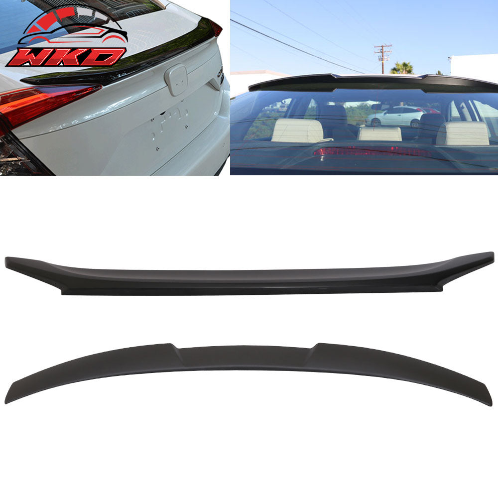 Fits 16-21 Honda Civic 10th Gen Sedan 4Dr OE Trunk Spoiler + IKON Roof Spoiler
