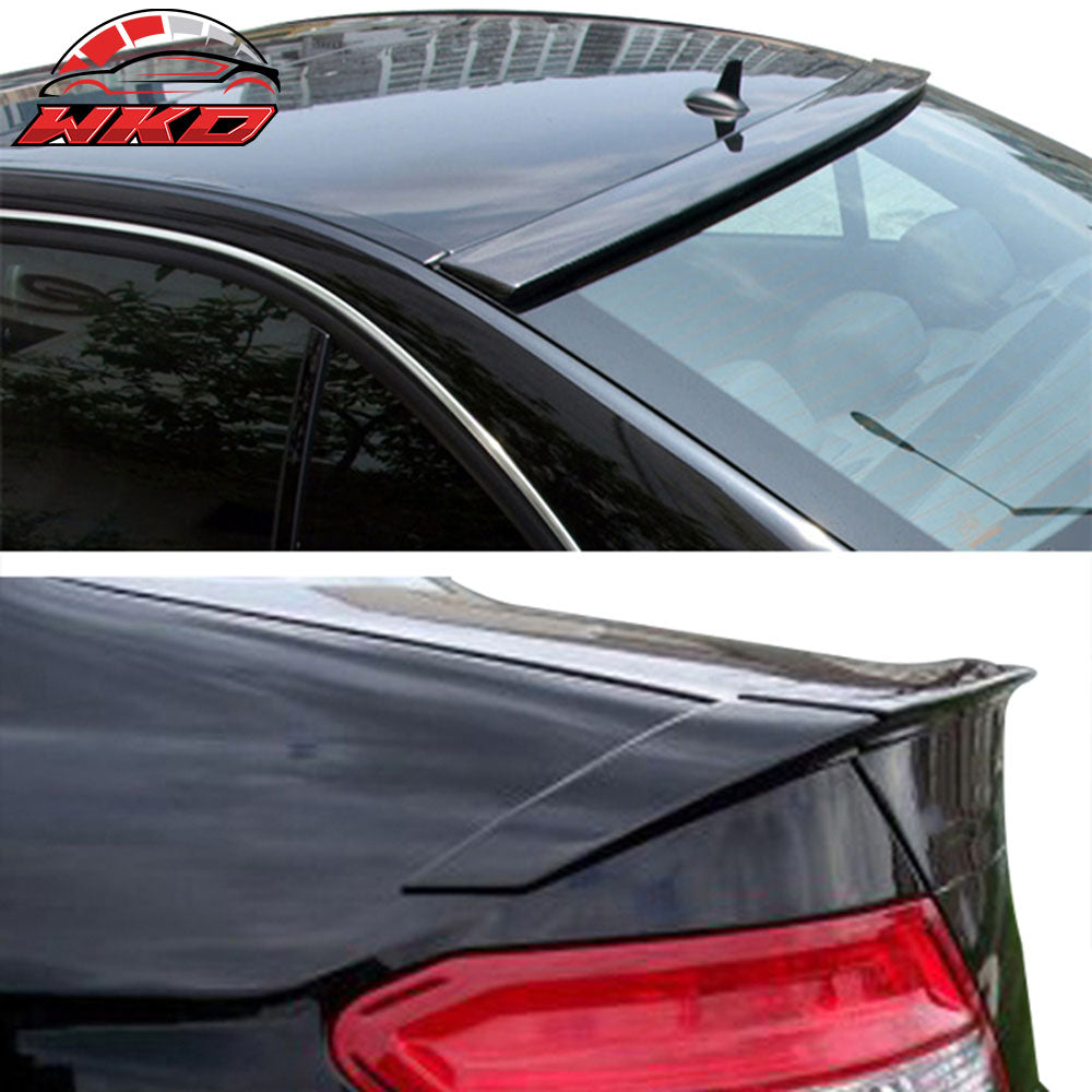 Fits 08-14 Benz C Class W204 Sedan Trunk Spoiler & Roof Wing Painted #040 Black