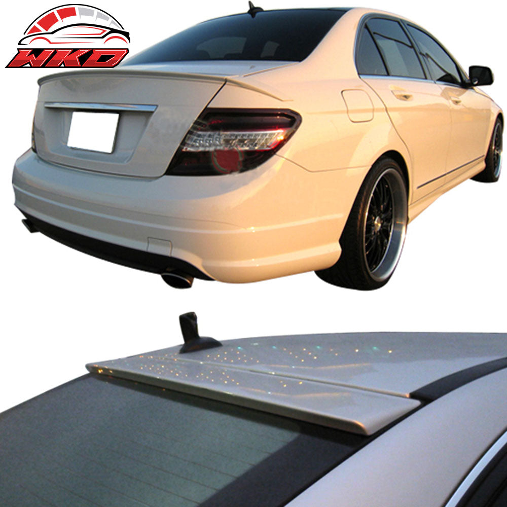 Fits 08-14 Benz W204 Sedan B Type Trunk & OE Roof Wing Painted #650 Cirrus White