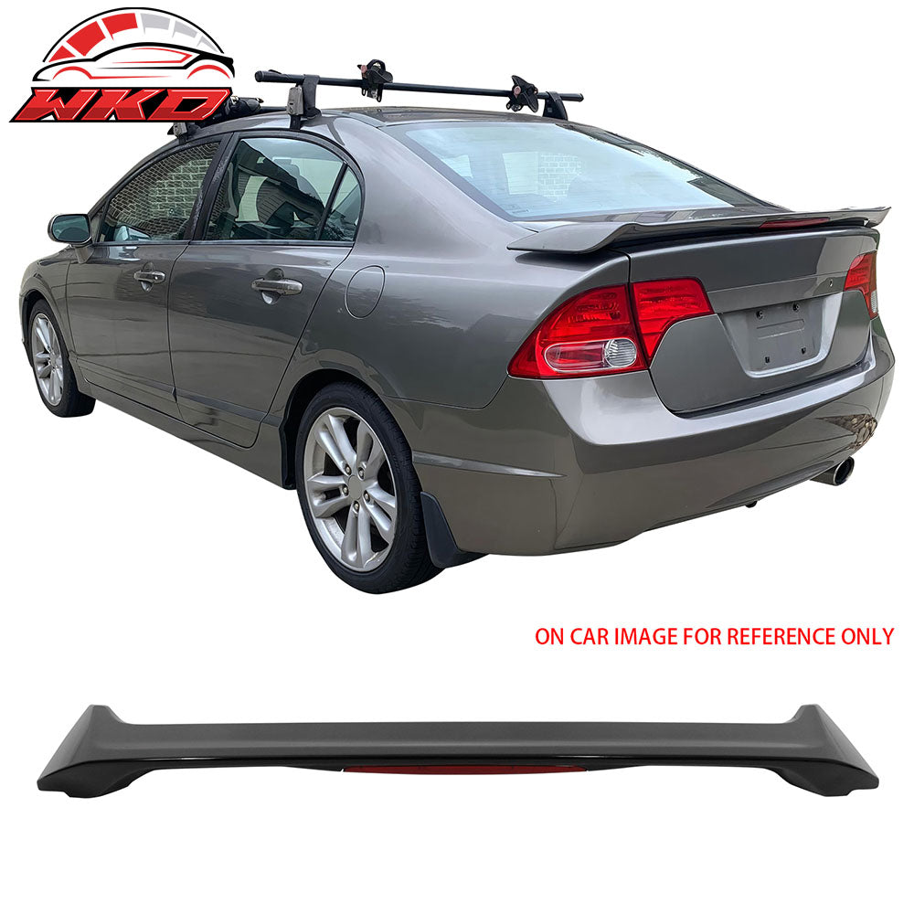 Fits 06-11 Honda Civic 4Dr Si Style Trunk Spoiler W/LED Painted #NH731P Black