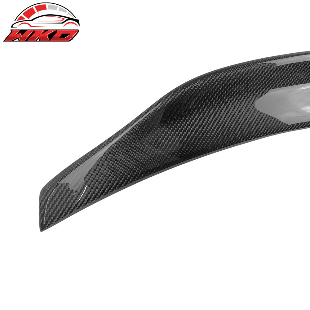 Fits 17-25 Audi A4 B9 Trunk Spoiler Real Carbon Fiber V Style Rear Deck Lid Wing