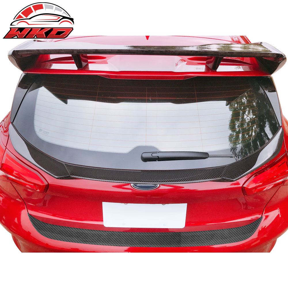Fits 18-20 Ford Focus Hatchback V Style Rear Trunk Spoiler Wing Lip Carbon Fiber