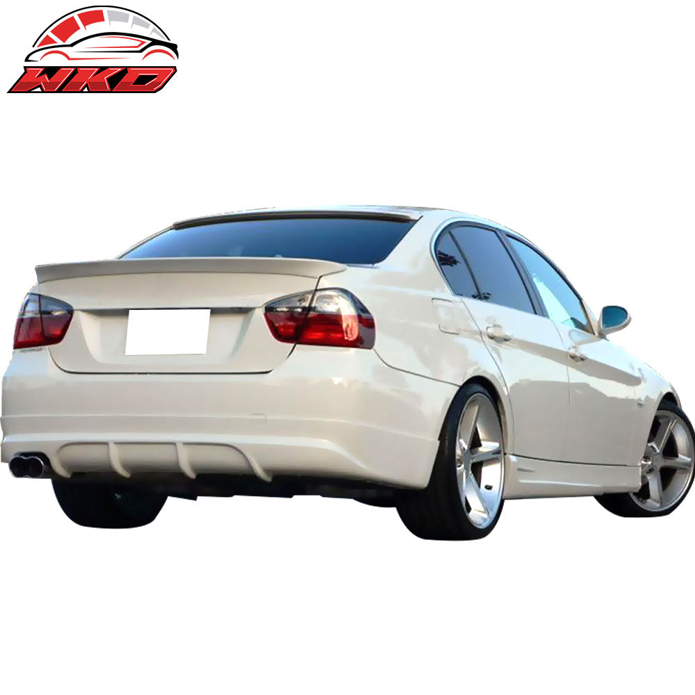 Fits 06-11 BMW E90 3-Series A Style Rear Trunk Spoiler Wing Lip ABS Unpainted