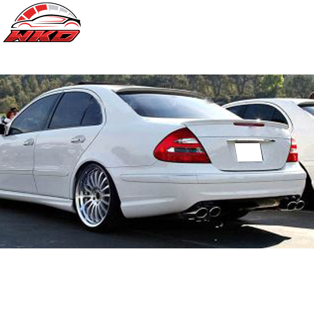 Fits 03-09 Benz E-Class W211 AMG Style Rear Trunk Spoiler Lip Painted #650 White