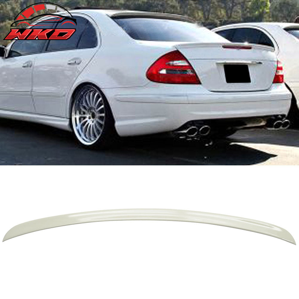 Fits 03-09 Benz E-Class W211 AMG Style Rear Trunk Spoiler Lip Painted #650 White