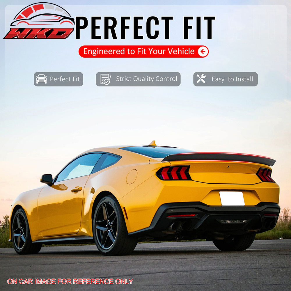 Fits 24-26 Ford Mustang S650 7th Gen R Style Rear Trunk Spoiler Wing Gloss Black