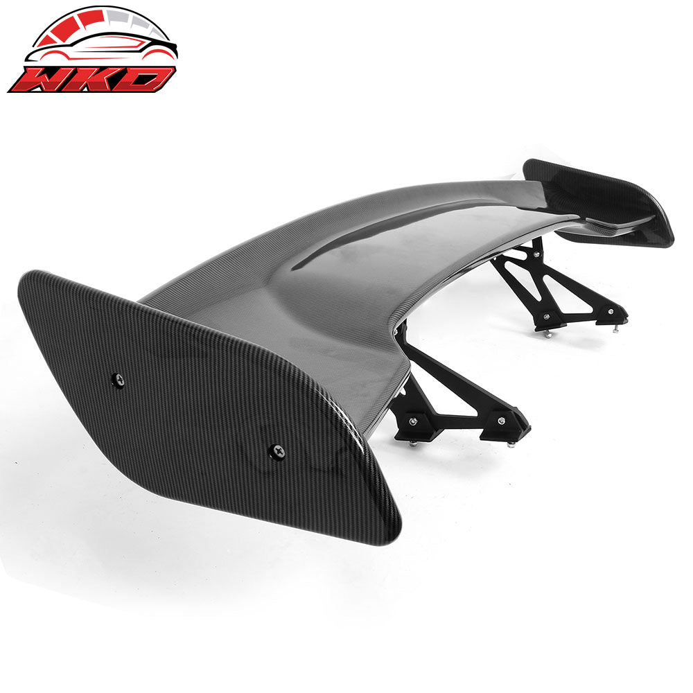 Universal 57" JDM GT Style Racing Rear Trunk Spoiler Wing ABS Carbon Fiber Print