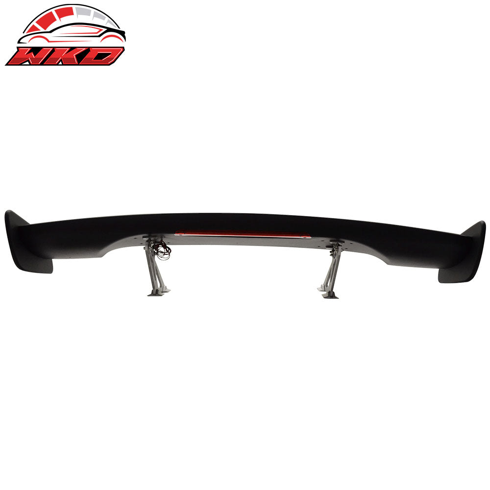 Universal Adjustable 57 Inch GT Trunk Spoiler Wing LED Brake Light Unpainted ABS